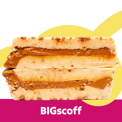 Cut stack image of the BIGscoff flavour Overstuffed fudge slabs