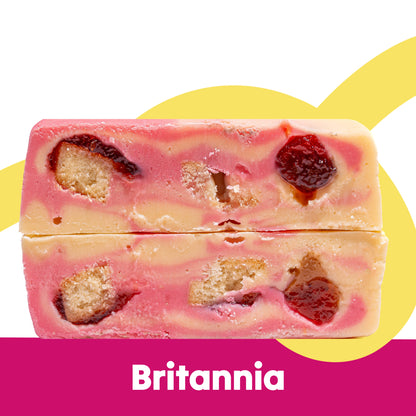 Cut stack image of the Britannia flavour Overstuffed fudge slabs