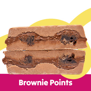 Cut stack image of the Brownie Points flavour Overstuffed fudge slabs