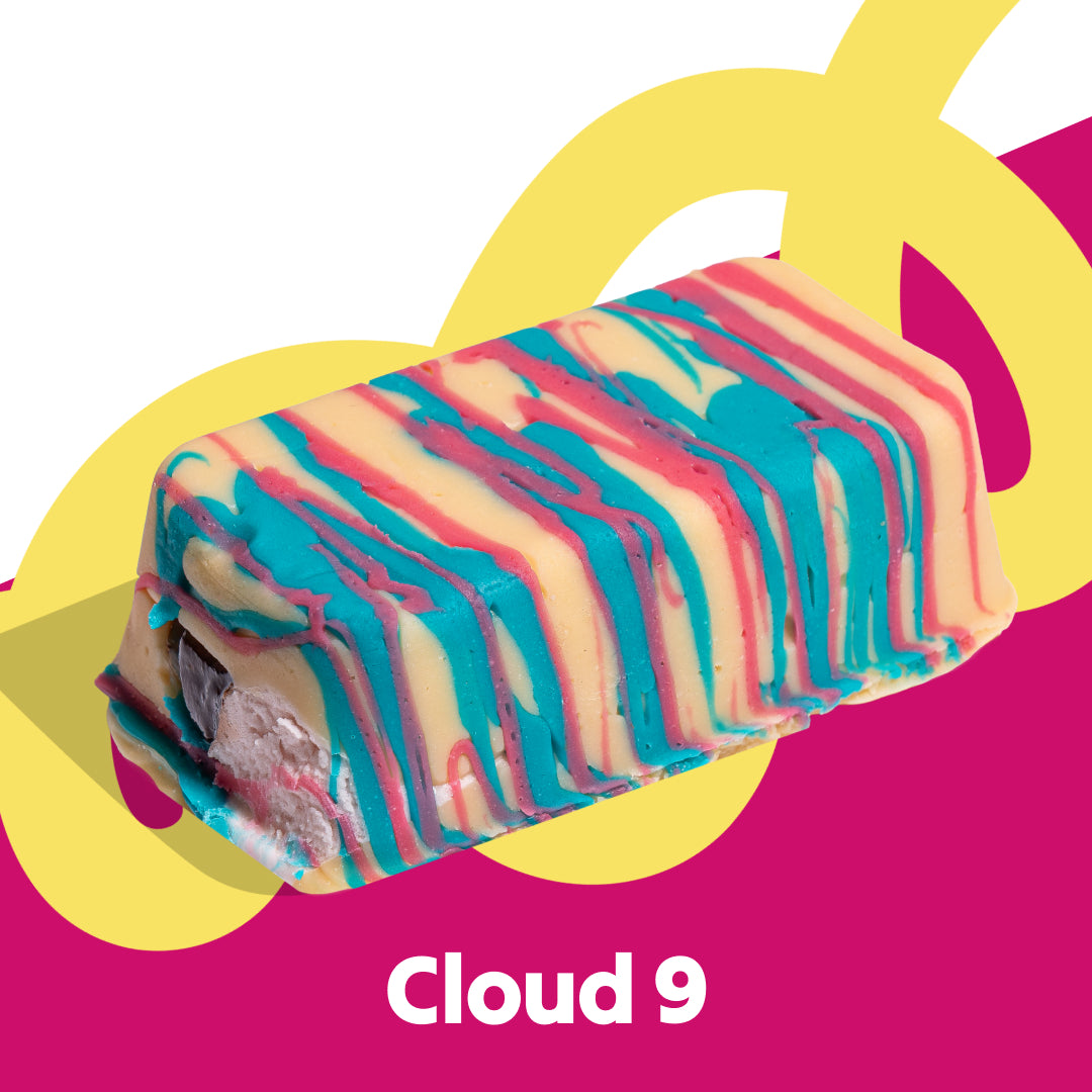Single fudge slab image of the Cloud 9 flavour in the Overstuffed collection