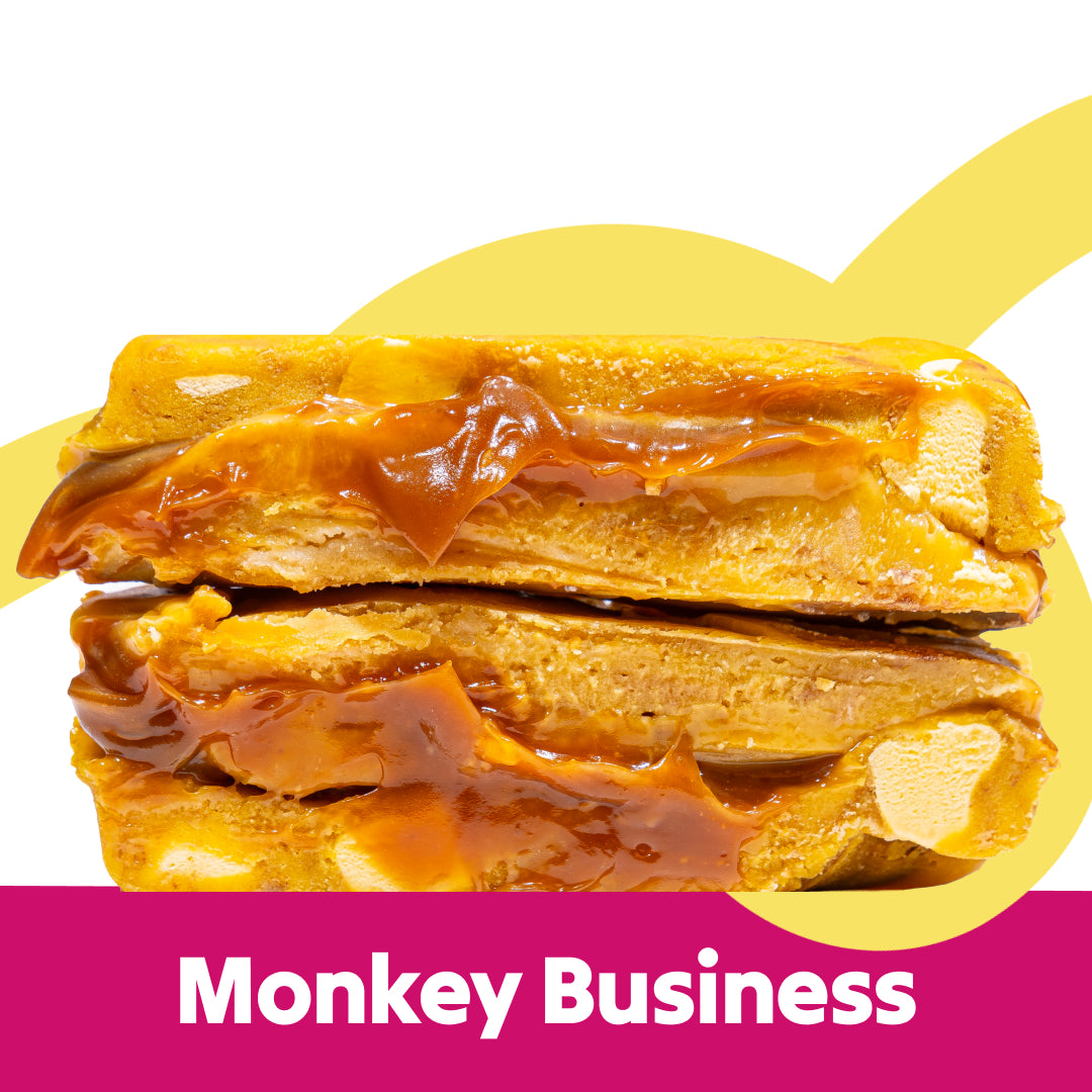 Cut stack image of the Monkey Business flavour Overstuffed fudge slabs