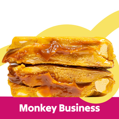 Cut stack image of the Monkey Business flavour Overstuffed fudge slabs