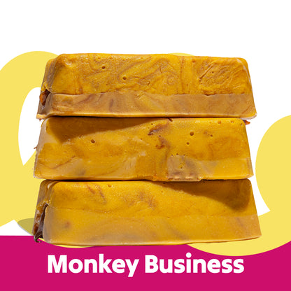 Stacked image of the Monkey Business flavoured Overstuffed fudge slabs