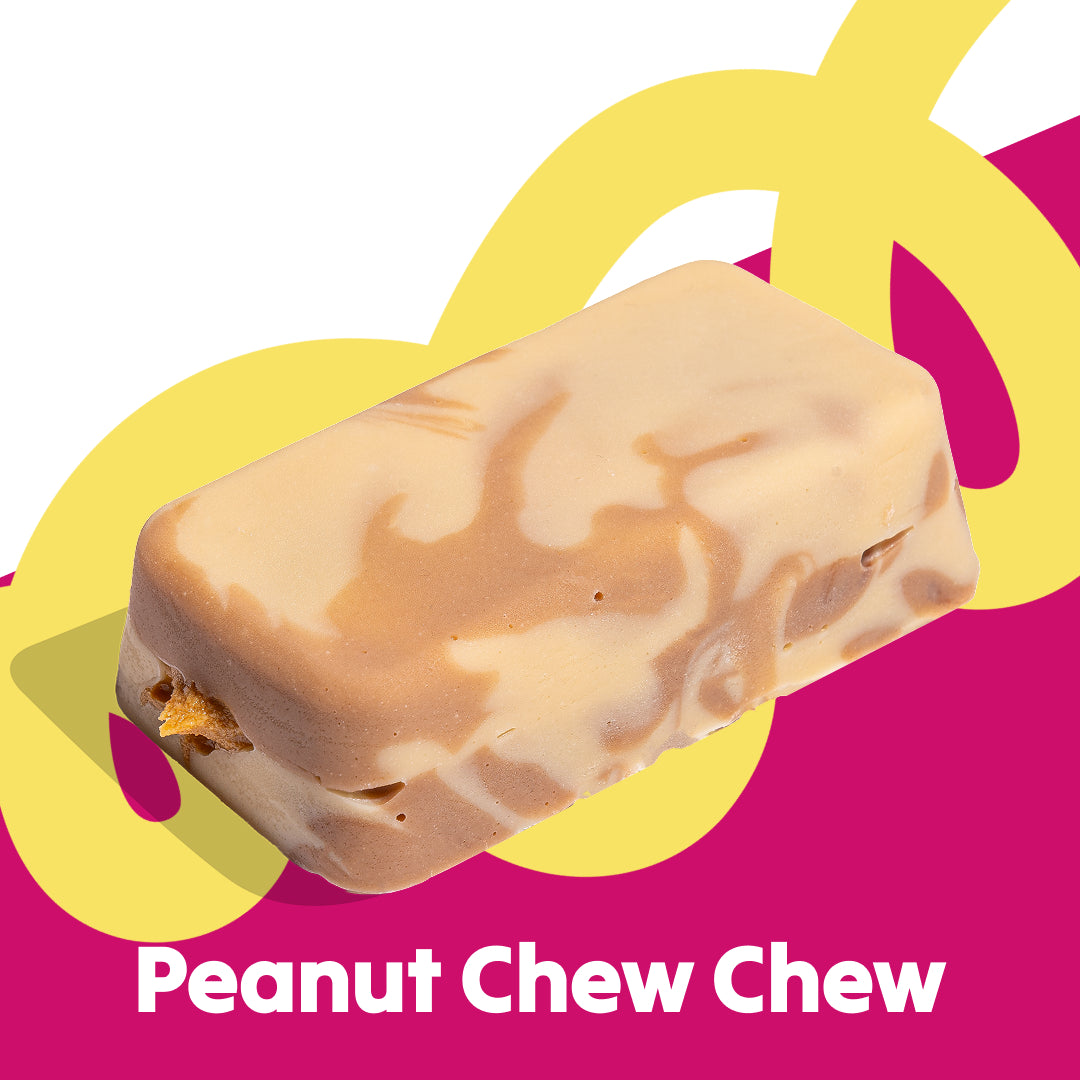Single fudge slab image of the Peanut Chew Chew flavour in the Overstuffed collection